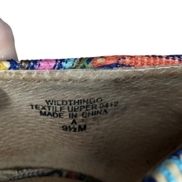 Nine West Wild Thing Sandals Womens Rainbow Cork Wedge Heel Peep Toe Size 9.5 - Picture 10 of 11